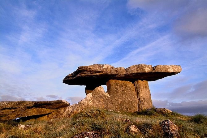 Poulnabrone Dolmen, the portal tomb standing on the Burren limestone